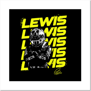 Lewis Hamilton Name Reapeat Posters and Art